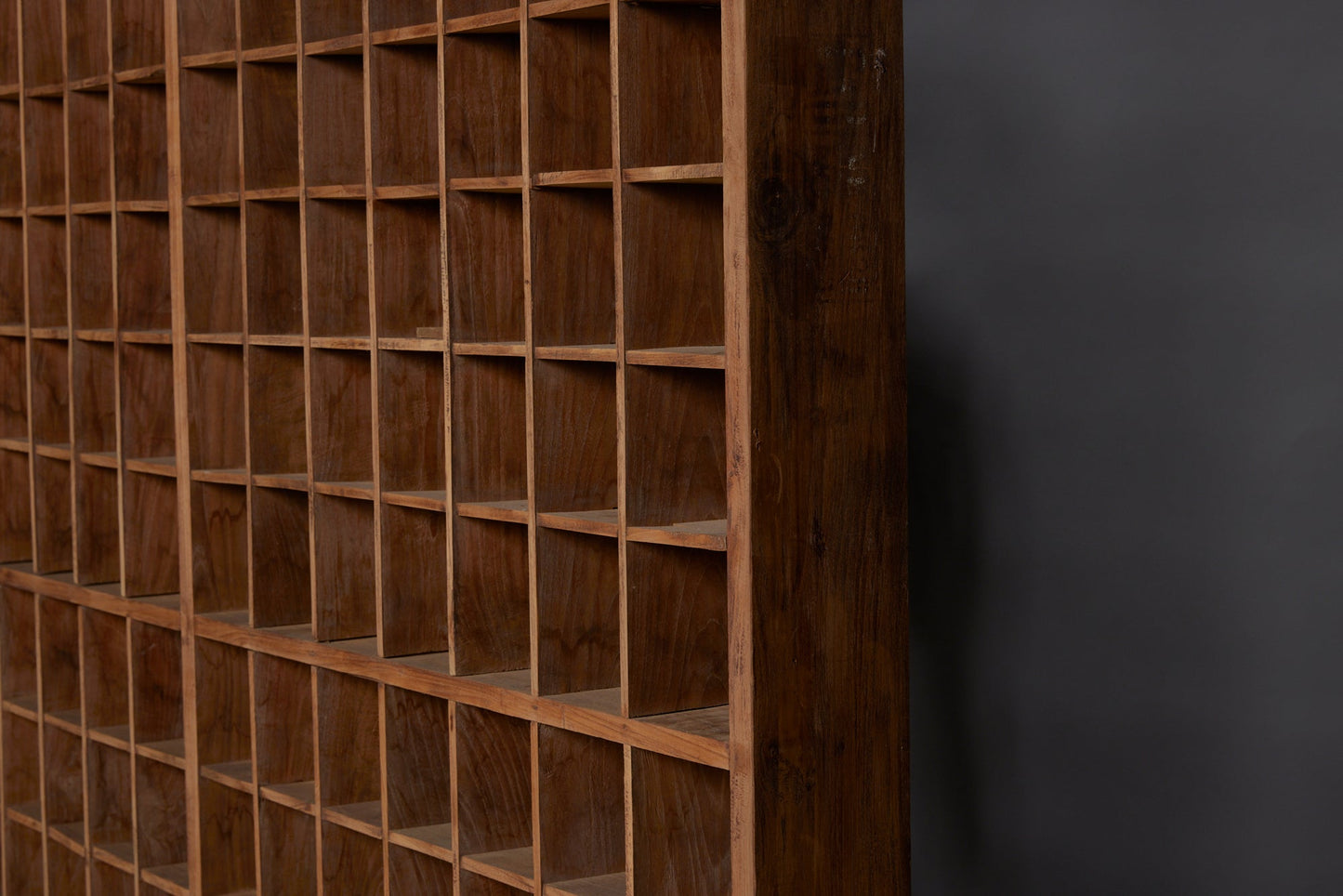 Late 19th Early 20th Century Teak Shallow Gridded Room Divider
