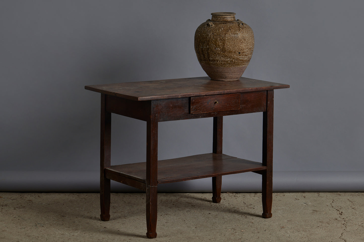 Small 19th Century Dutch Colonial One Drawer Bedside Stand
