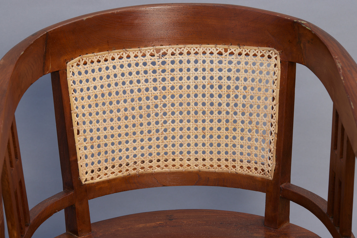 Pair of 1930s Canned Seat Barrel Back Dutch Colonial Chairs