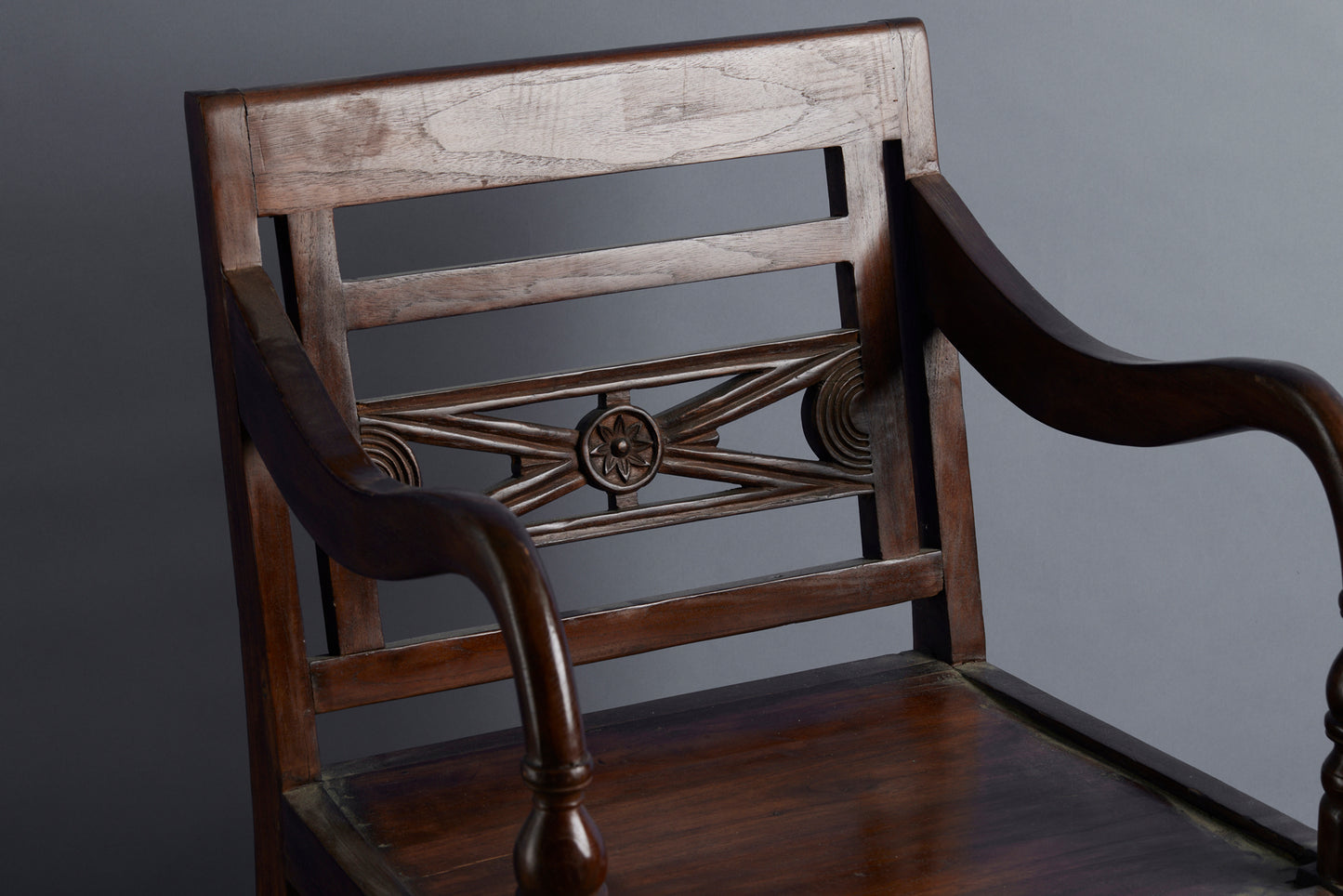 Carved Back Raffles Style Chair
