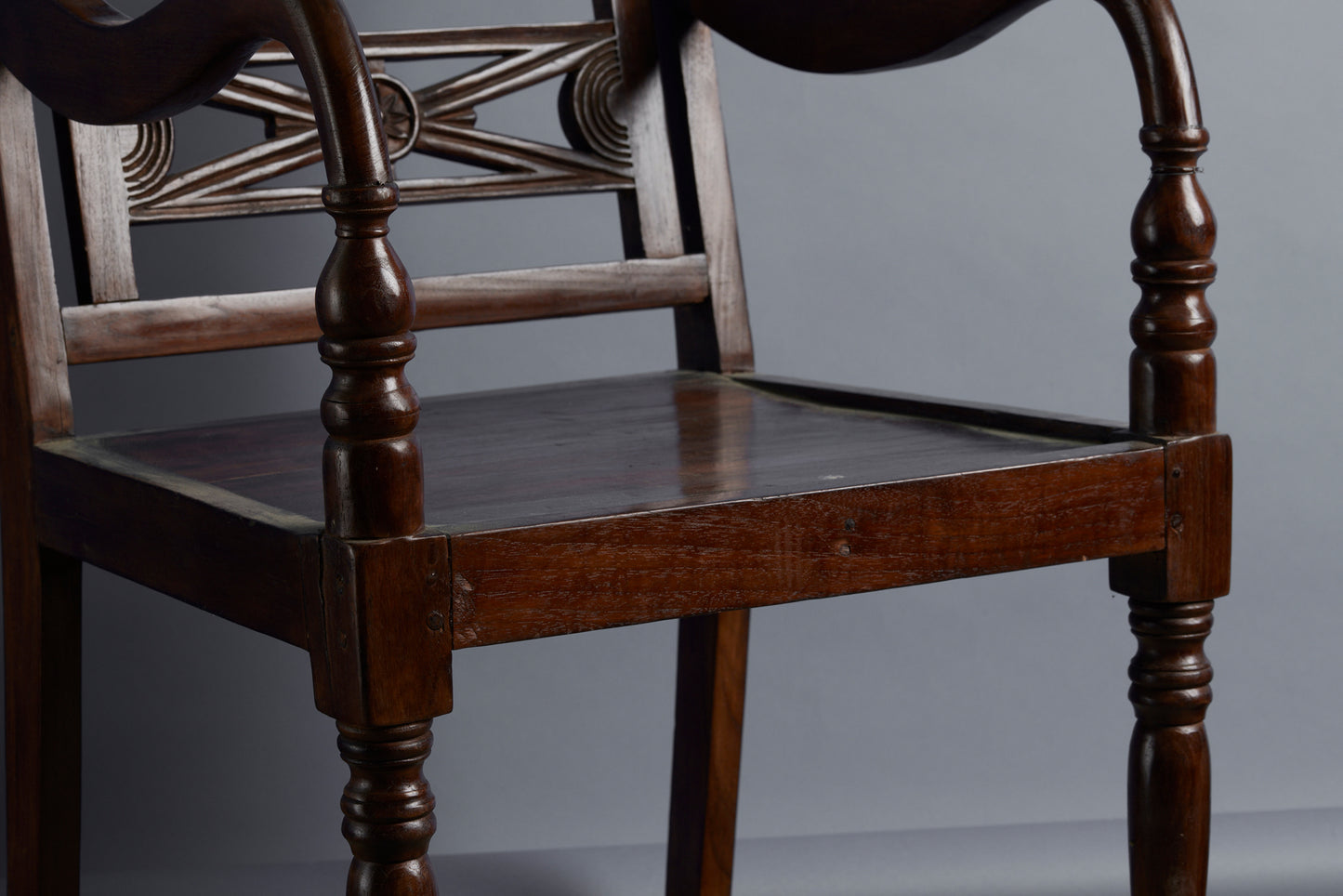 Carved Back Raffles Style Chair