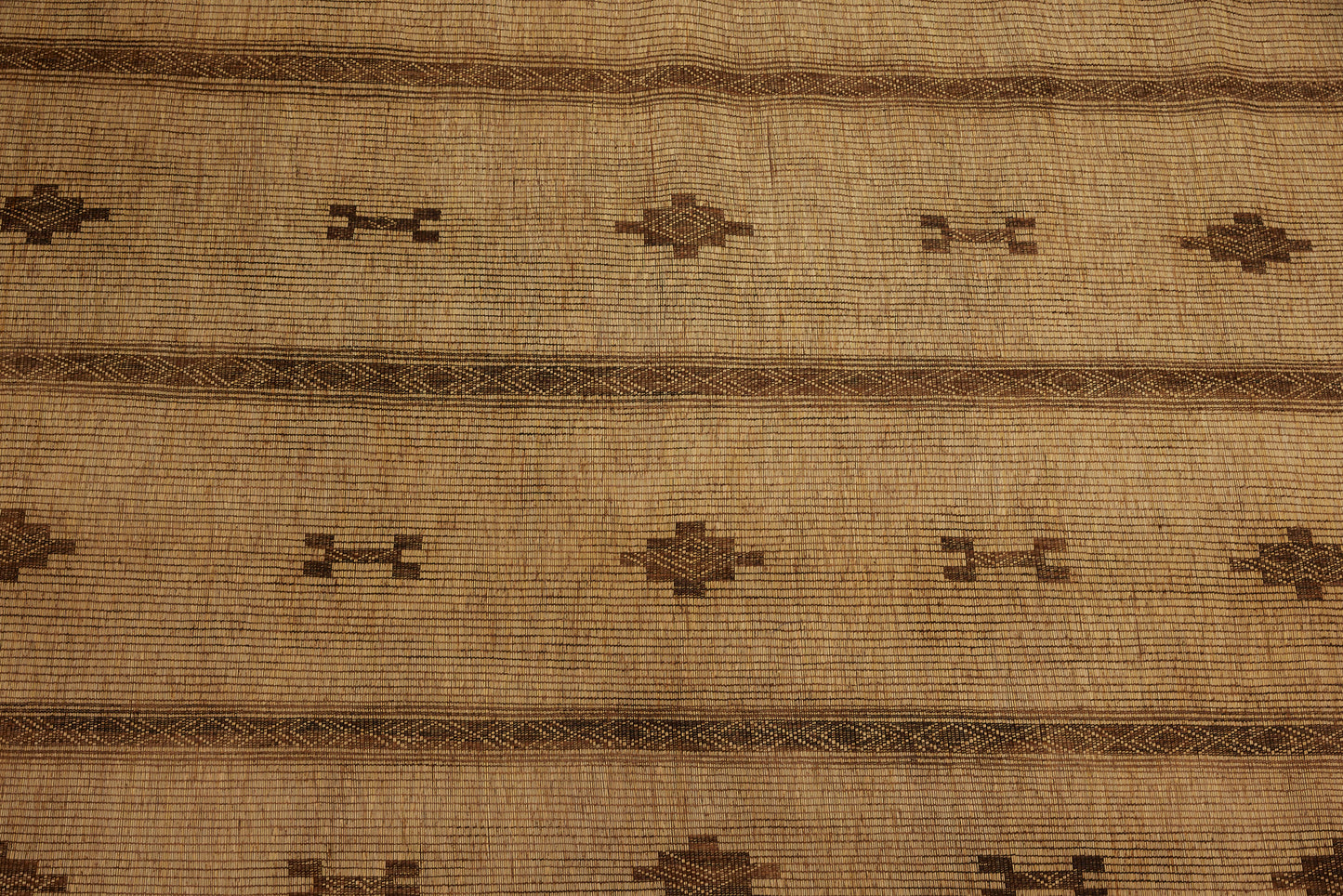 Large Blonde Colored Tuareg with Bands of Brown Stepped Diamonds & Bone Motifs...........(9'1" x 16'2")