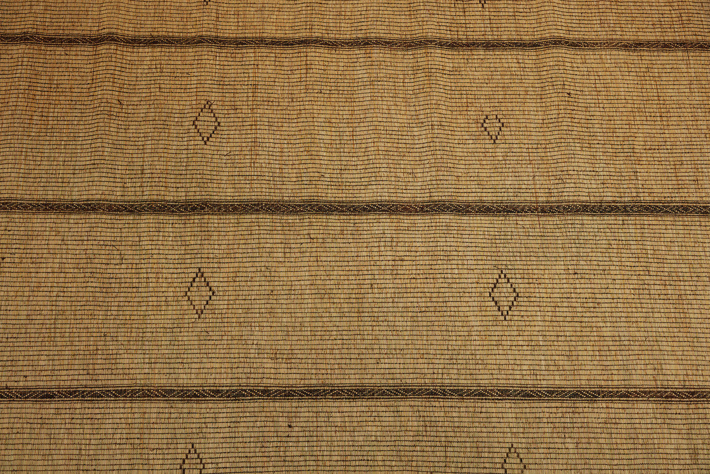 Large 3 Sectioned Blonde Tuareg Carpet with Bands of Open Diamond................................(8'4" x 15'4")