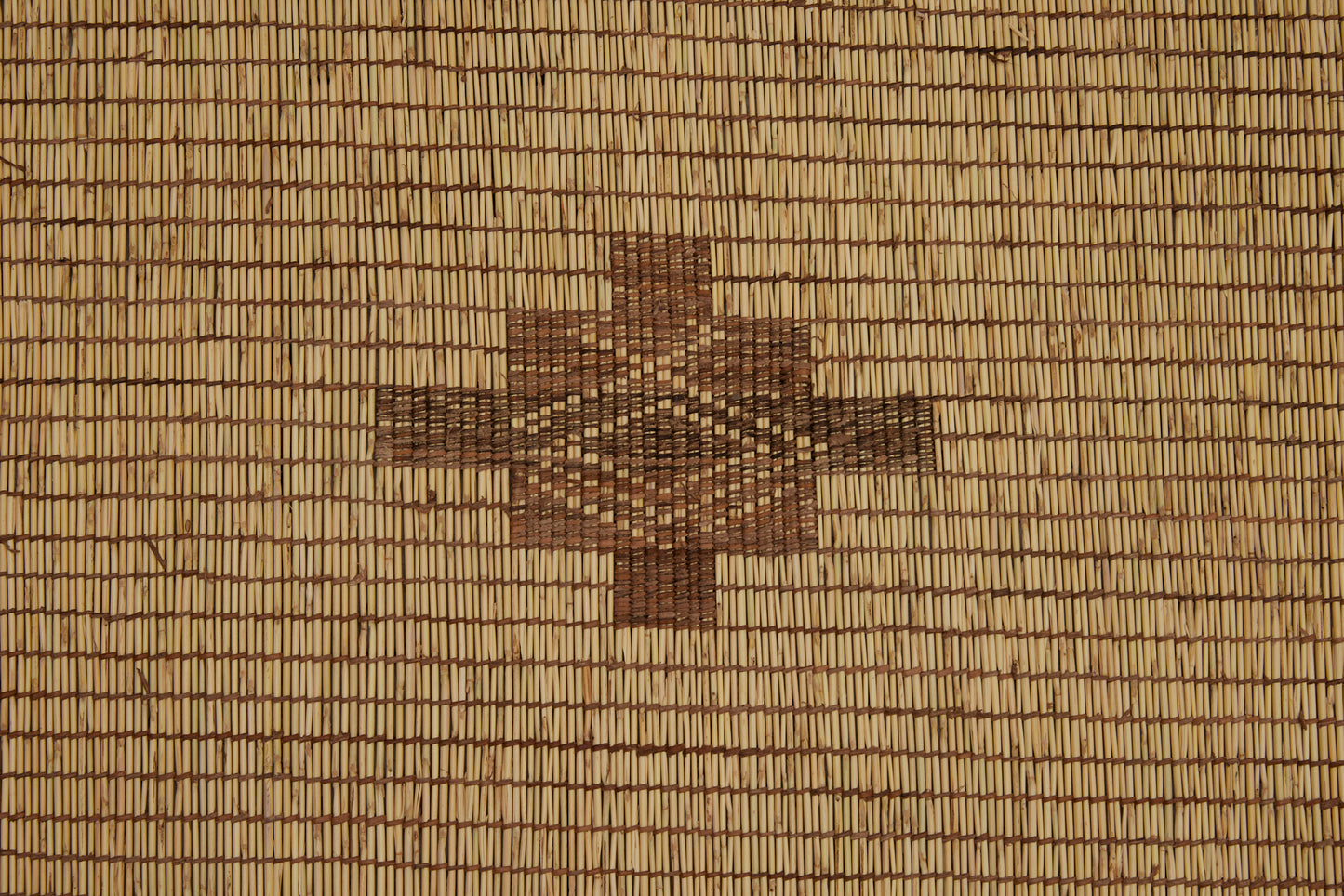 Large Blonde Colored 3 Sectioned Tuareg Carpet with Open & Closed Diamond Stepped Motif (9'4" x 16'6")