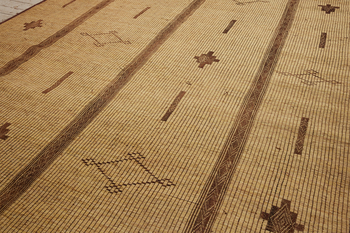 Extra Large 4 Sectioned Blonde Colored Tuareg Carpet with 3 Broad Deco ...