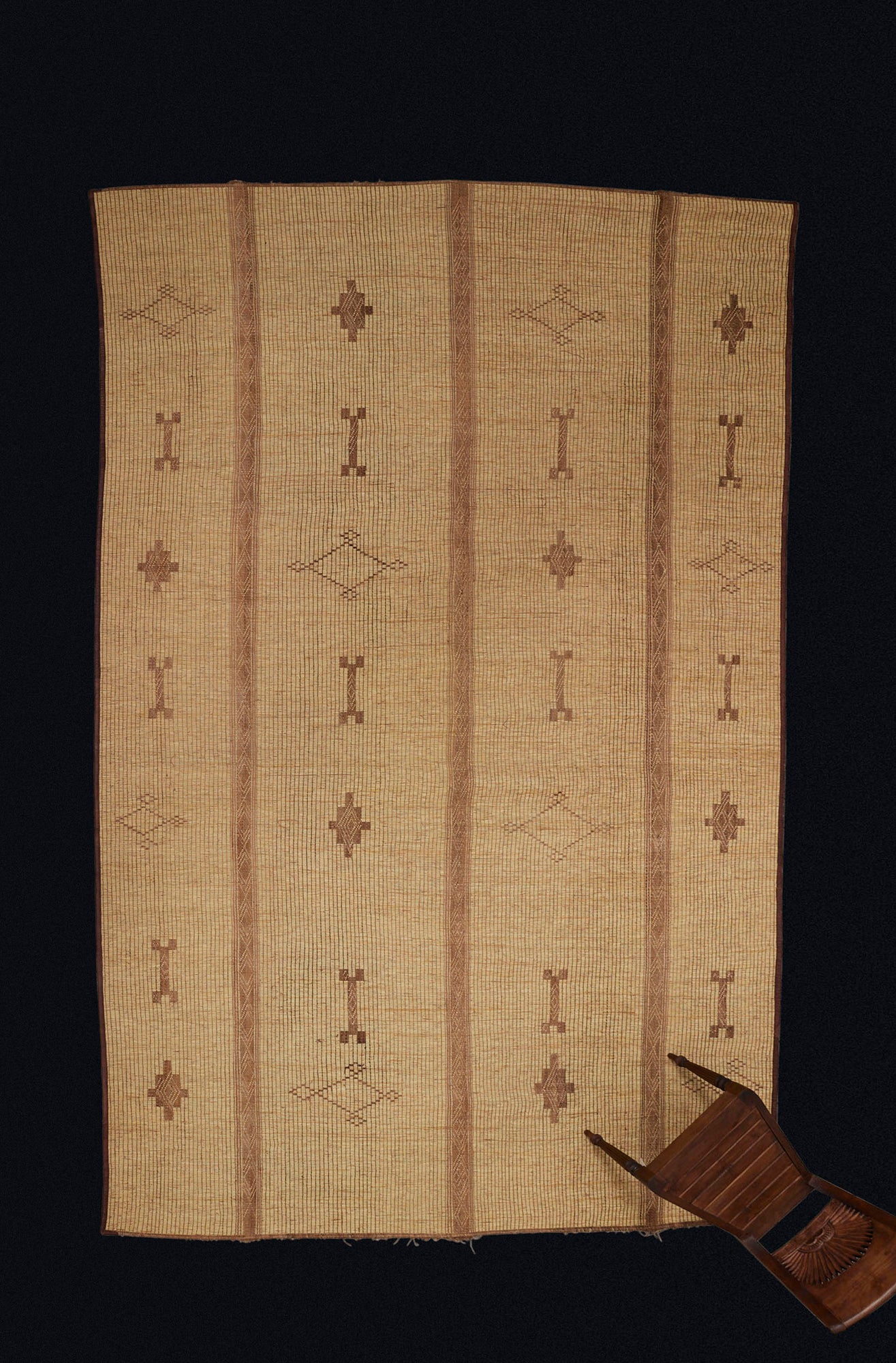 Triple Banded Blonde Colored Tuareg with Bone & Open Diamond Motifs.................................(9'4" x 16')
