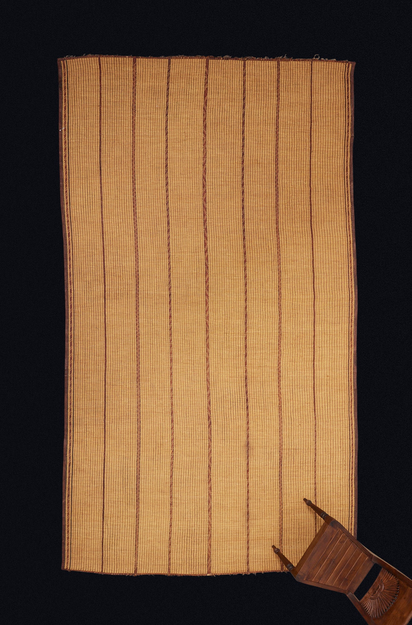 Large Early Tuareg Carpet with an Open Field and Separated by 7 Thin Decorative Stripes....(7'8" x 14'4")