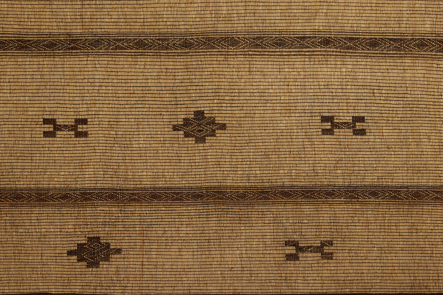 Large Light Colored Tuareg Carpet with 4 Sections Separated by 3 Decorative Bands...........(7'9" x 15'5")