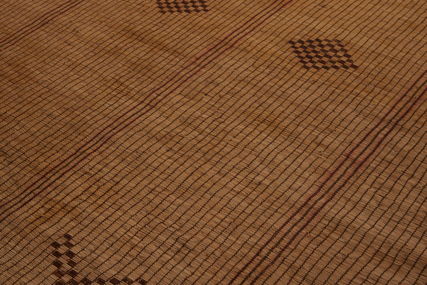 Light Colored Tuareg Carpet with Open Field of Bands of Diamonds and Bands of Brackets ................(7'2" x 8'4")