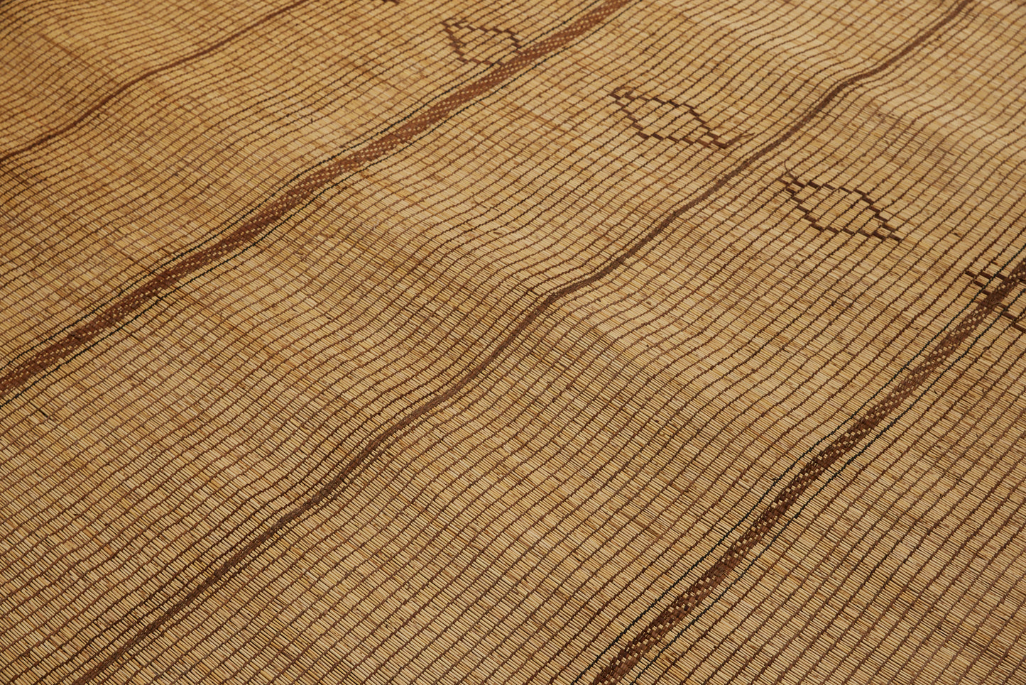 Large Light Colored 7 Stripe Tuareg Carpet with 4 Bands of Intersecting Diamonds...............(7'6" x 15'4")