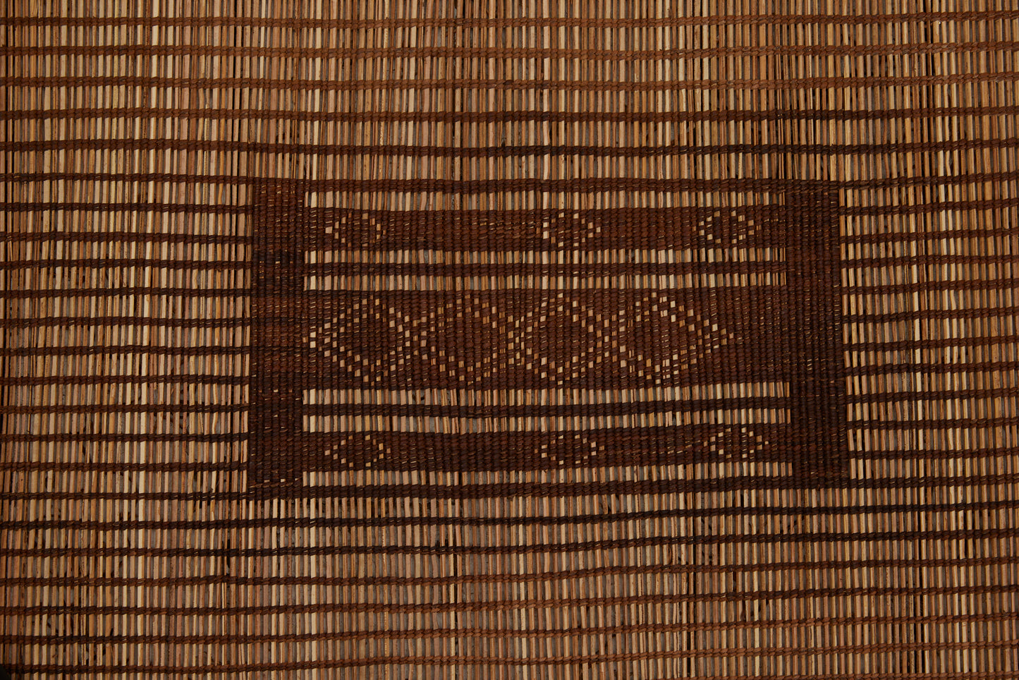 Small Coco Colored Early Tuareg Carpet with Stepped Square Design & Heavy Ornamental Fringe (5'5" x 5'9")