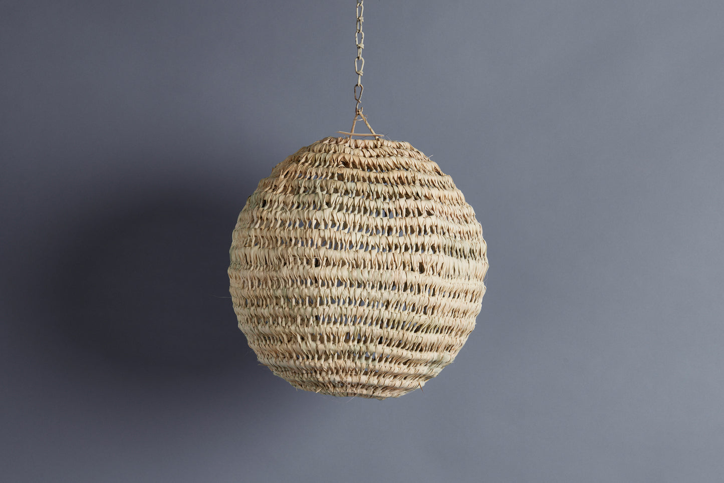 Hanging Moroccan Woven Palm Light Shade from Marrakesh