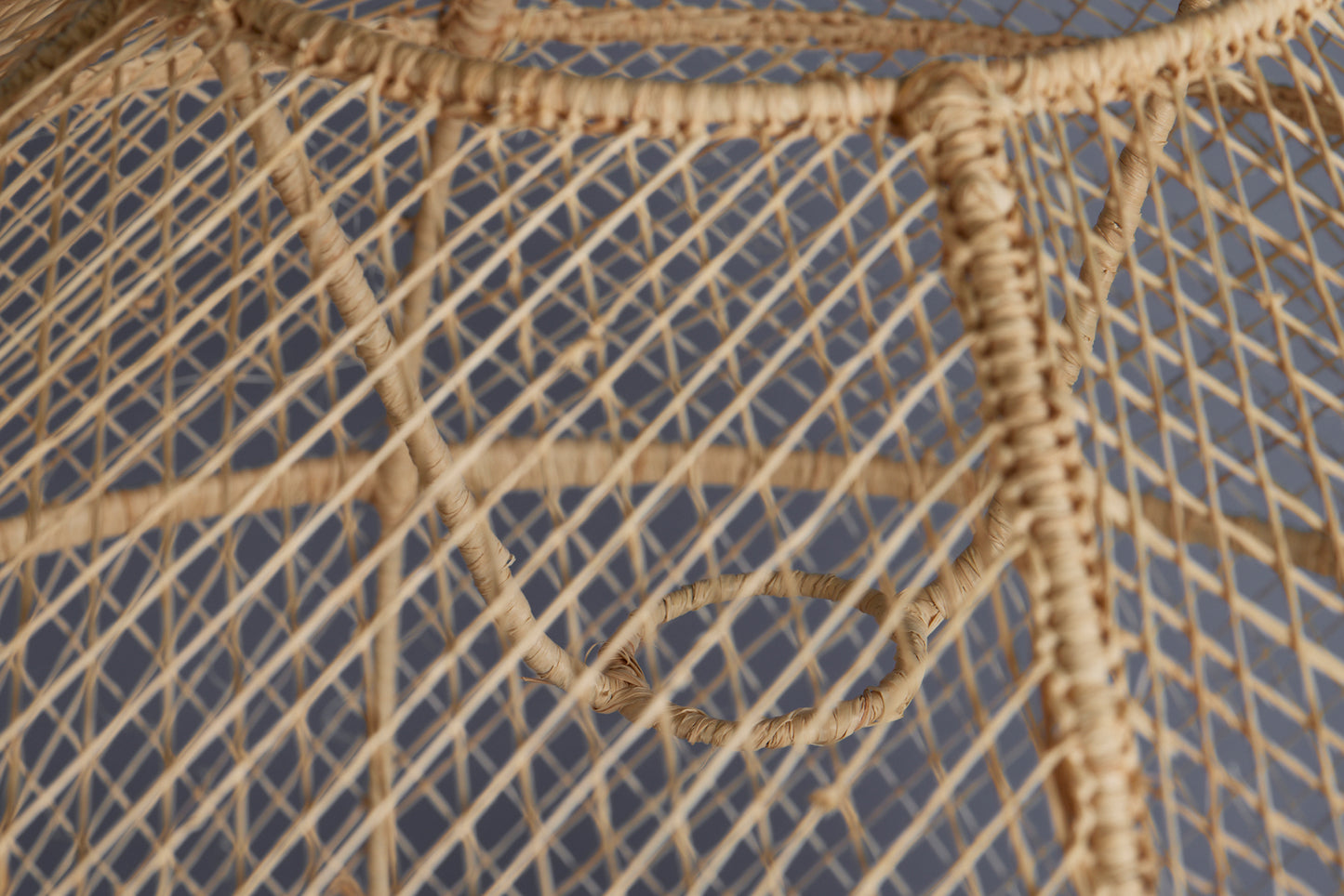 Large Open Work Raffia Hanging Shade