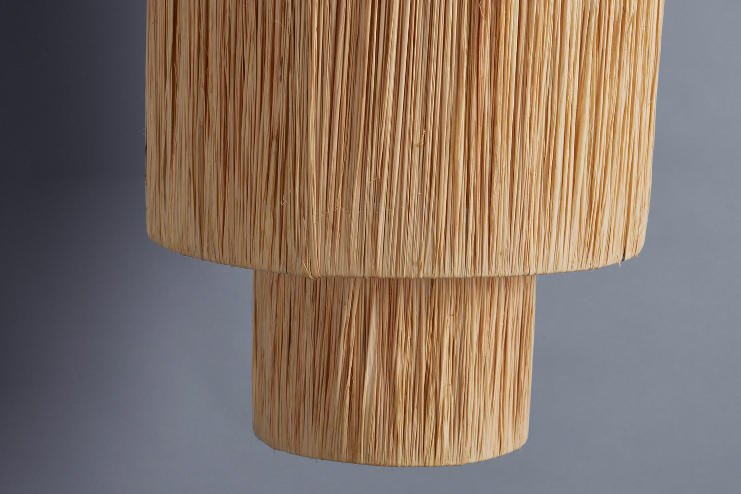 3 Tiered Cylindrical Shape Hanging Raffia Shade