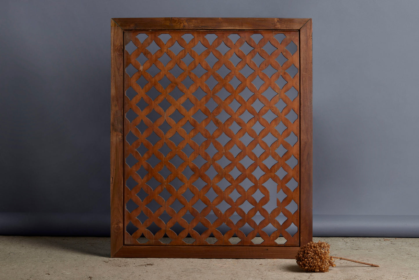 Medium Pierce Work Framed Teak Panel