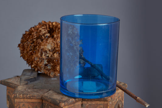 Hand Blown Mediterranean Colored Flashed Glass Vase from Marrakesh