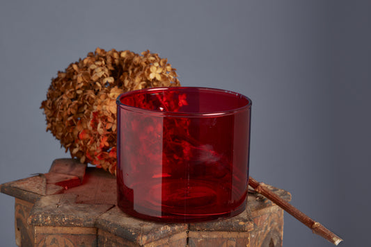 Hand Blown Claret Colored Flashed Glass Vase from Marrakesh
