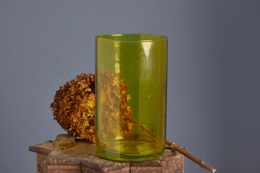 Hand Blown Citrine Colored Flashed Glass Vase from Marrakesh