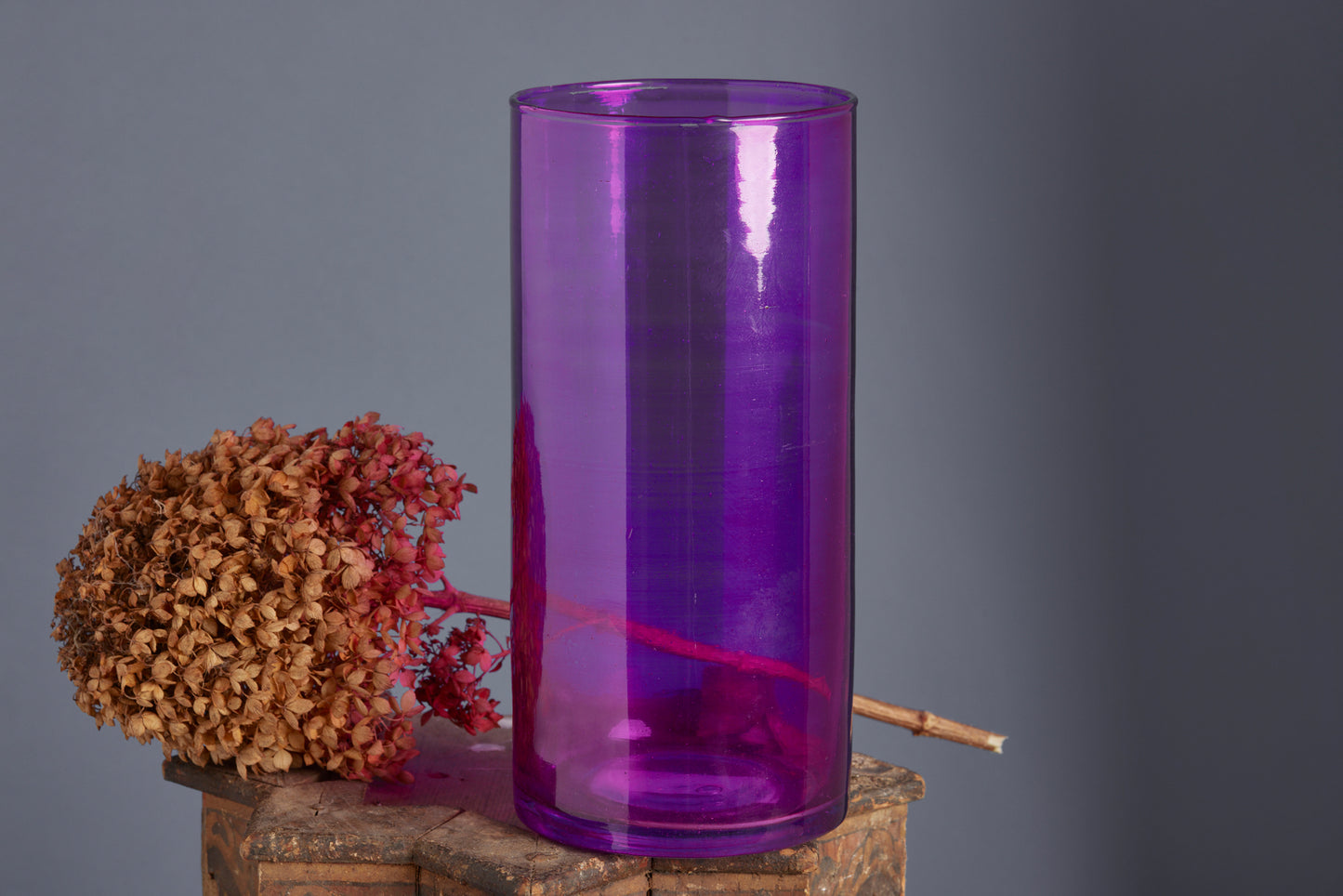 Hand Blown Violet Colored Flashed Glass Large Vase from Marrakesh