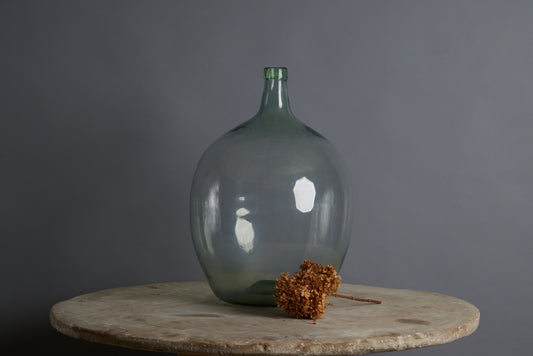 18th Century Hand Blown Dutch Pale Blue Colored Demijohn from the Spice trade