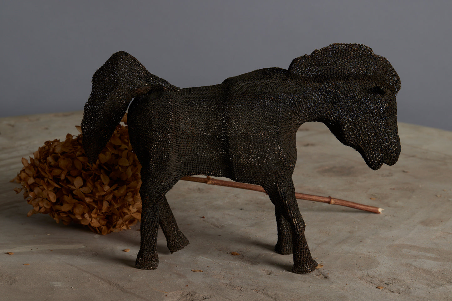 A Knit Steel Horse Figure from the Island of Sumba