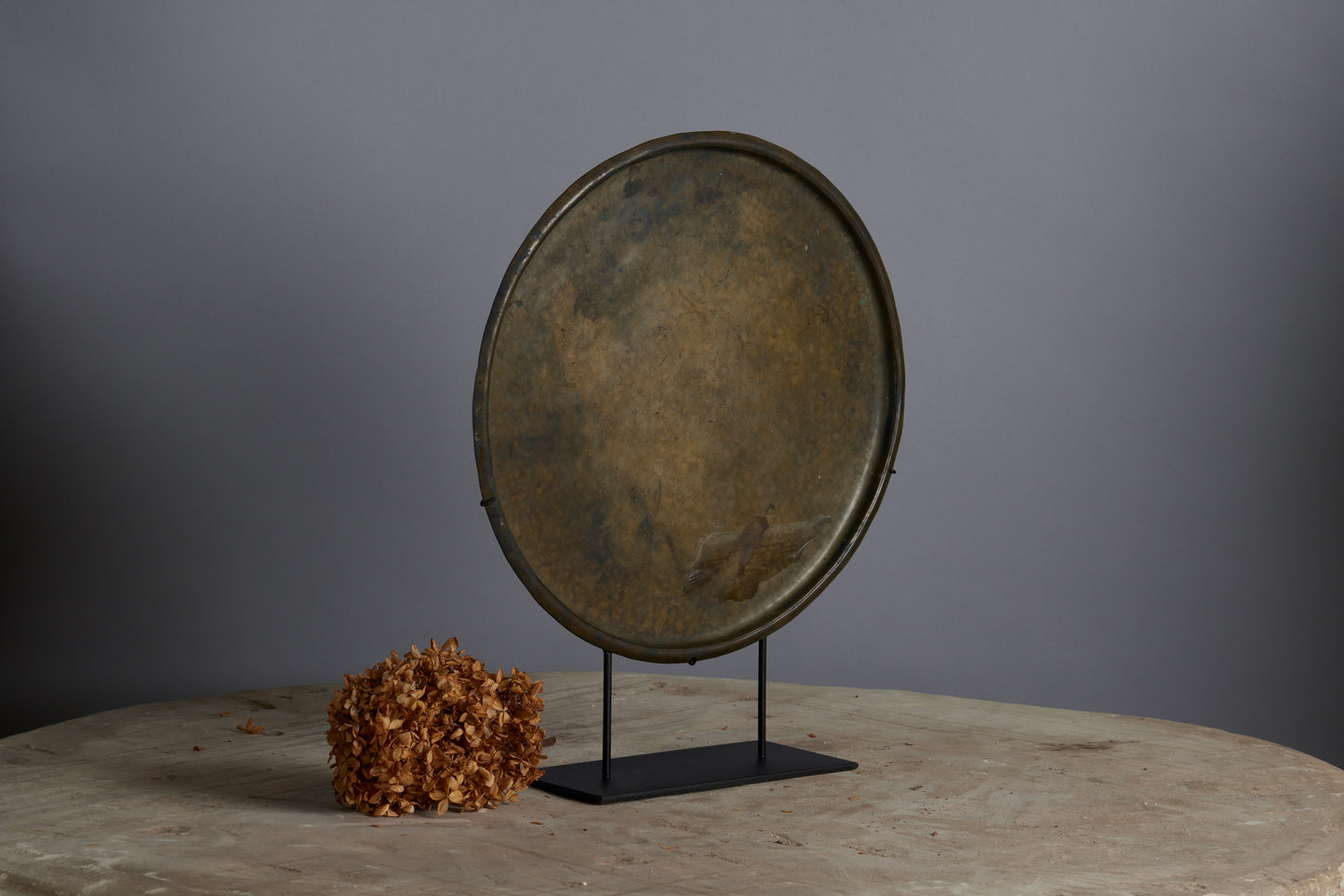 Medium 17th Century Mounted Bronze Offering Tray Excavated from the Musi River in Sumatra