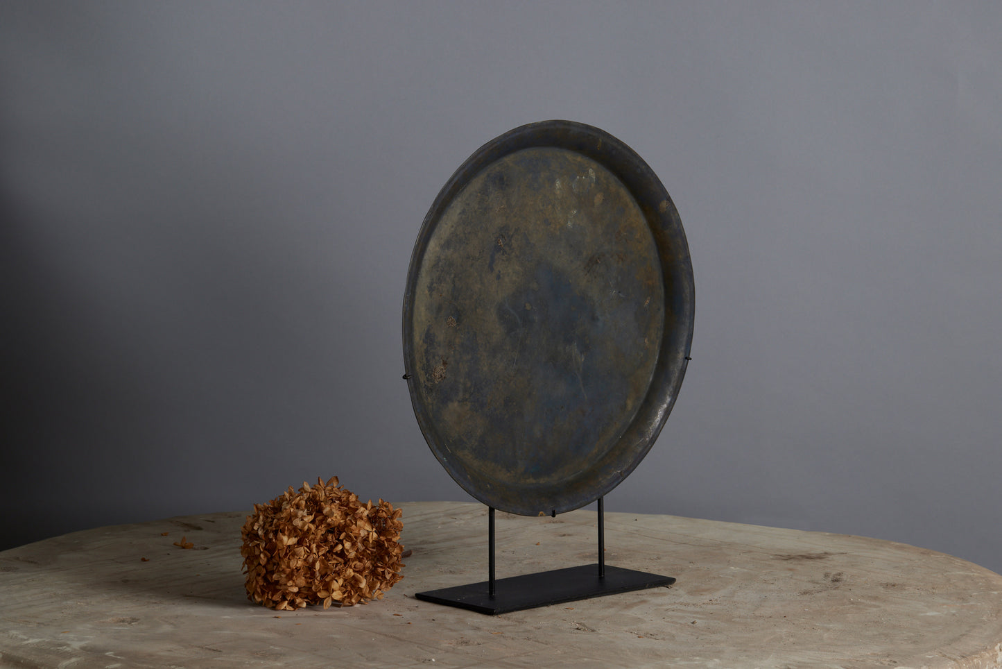 Small 17th Century Mounted Bronze Offering Tray Excavated from the Musi River in Sumatra