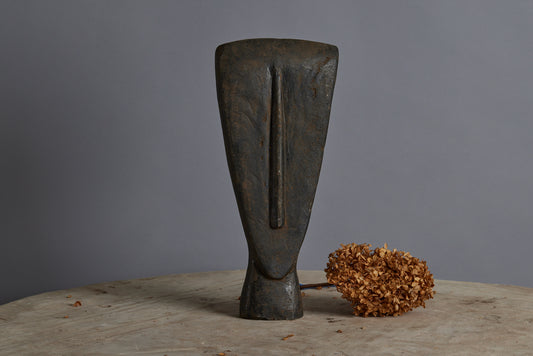 Primitive Carved Double Face Stone Head from the Island of Sumba