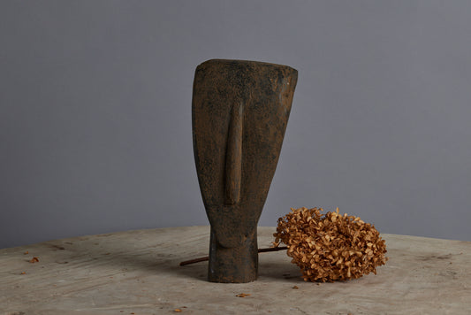 Smaller Primitive Carved Stone Head from the Island of Sumba