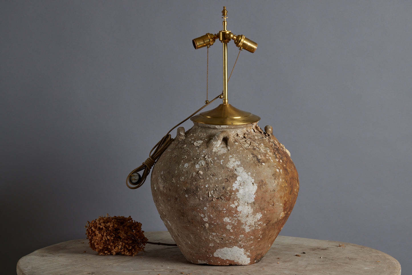 Large Shell Encrusted Sung Dynasty Shipwreck Pot as a Lamp