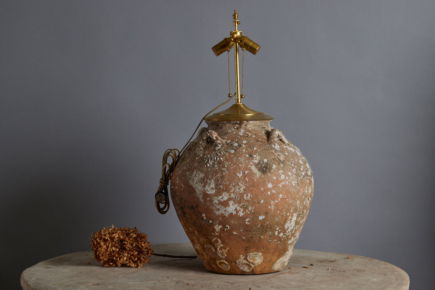 Large Shell Encrusted Sung Dynasty Shipwreck Pot as a Lamp