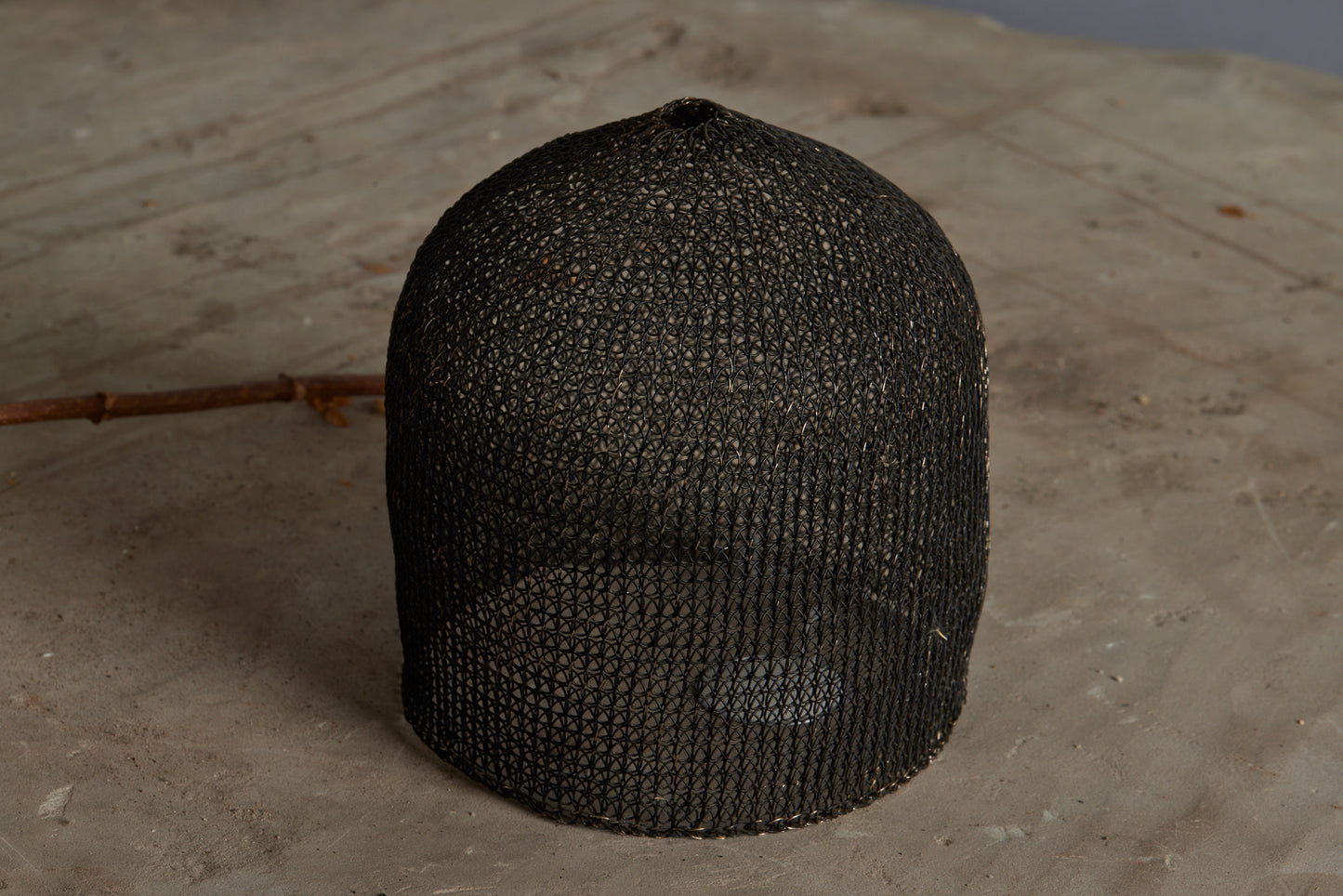 Small Knit Steel Hanging Pendant Light Shade from the Island of Sumba