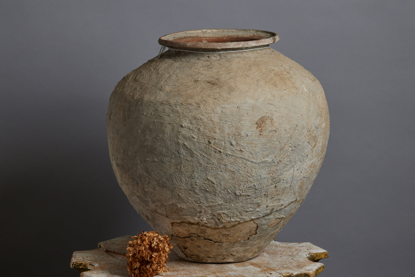 19th Century Lime-Washed Water Jar from Sumatra