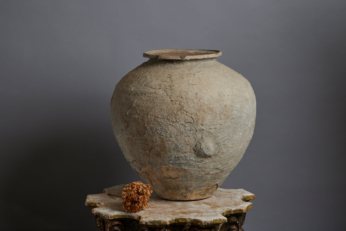 19th Century Lime-Washed Water Jar from Sumatra