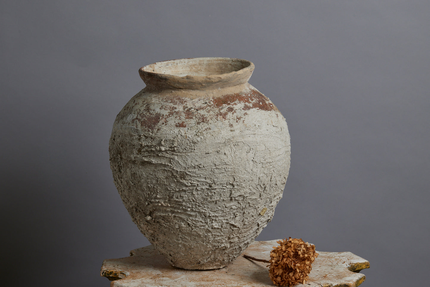 Small 19th Century Lime Washed Water Jar from Sumatra