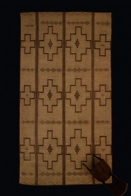 Large Bold-Patterned Tuareg Mat with Stepped Crosses Separated by Bands of Diamonds ............... (8'7''x 16'2'')
