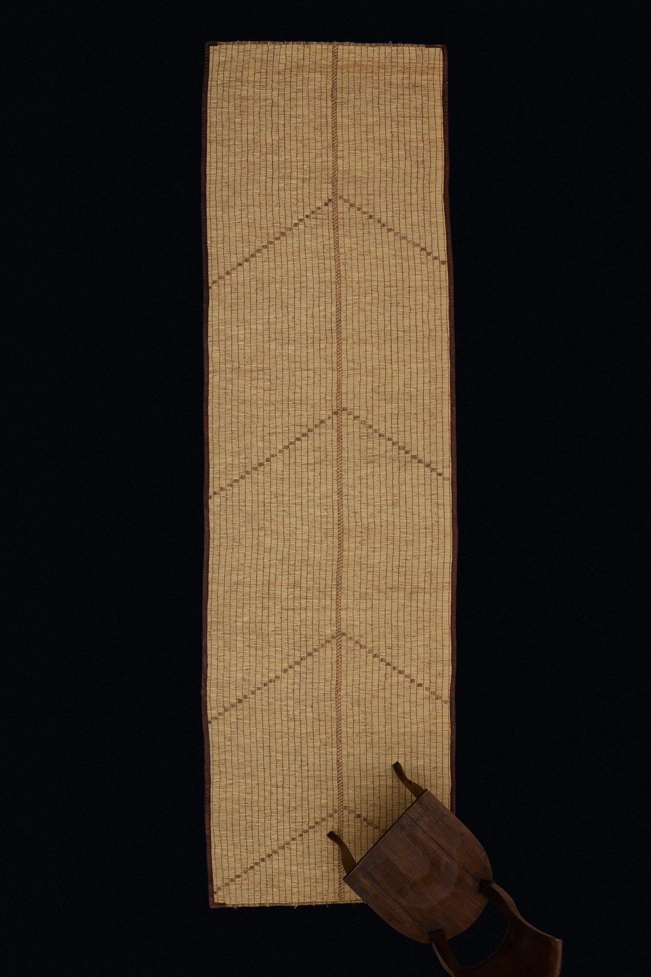 Extra Long Tuareg Runner in Pale Sable Colour with Herringbone Pattern ............. (3'8" x 13'1")