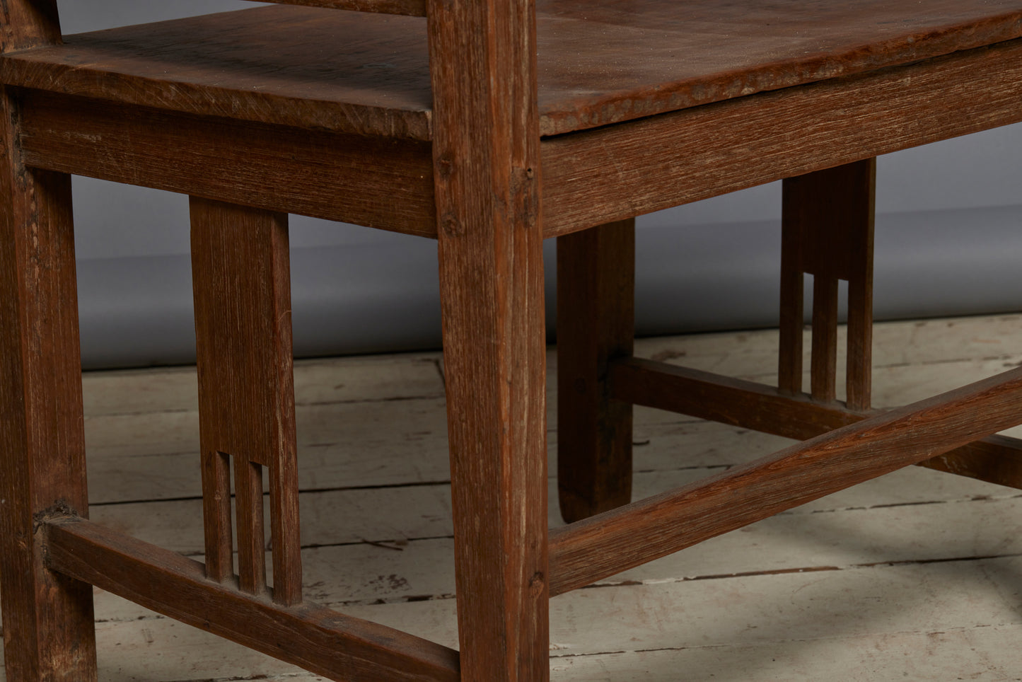Yoke Back Arts & Crafts Teak Arm Chair from Batavia