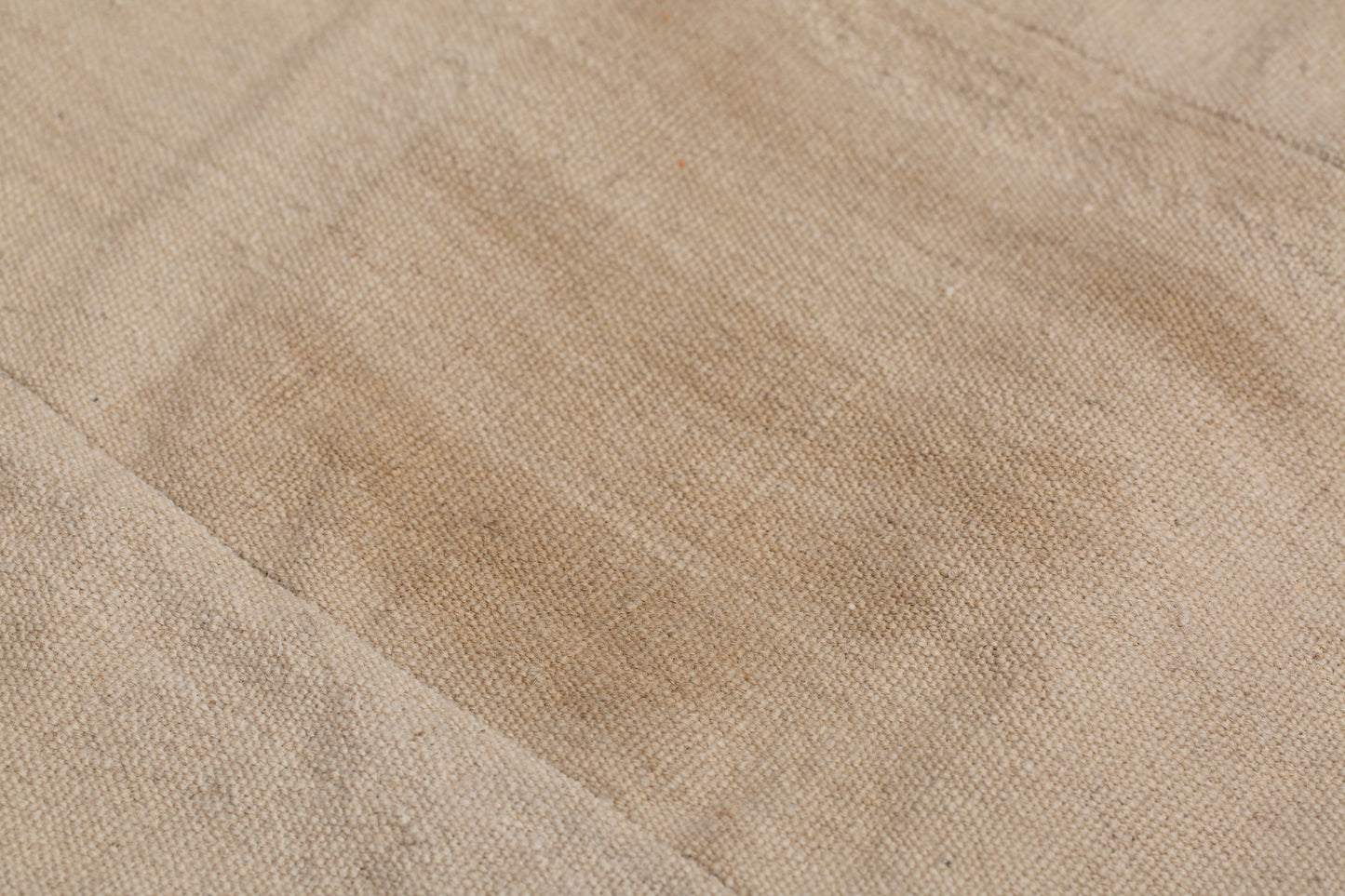 All Natural Cream Colored Turkish Six Band Woven Carpet (5' 5" x 9' 9")