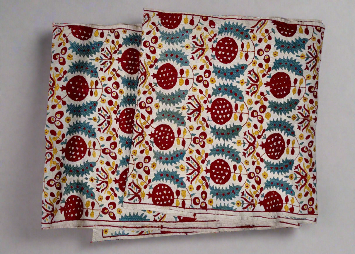 Extra Long Early Pomegranate Suzani Runner