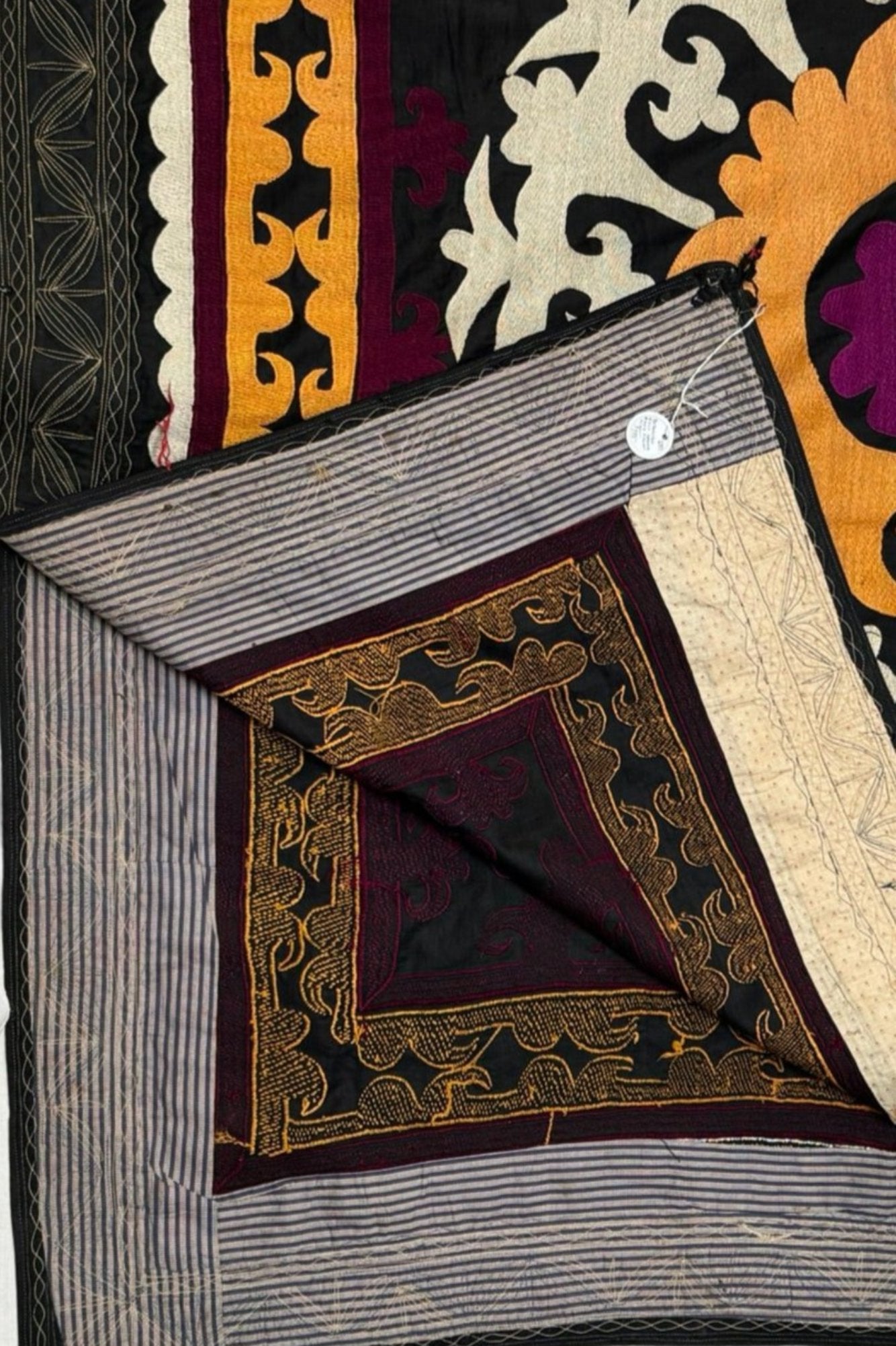 Embroidered Suzani on Quilted Ground