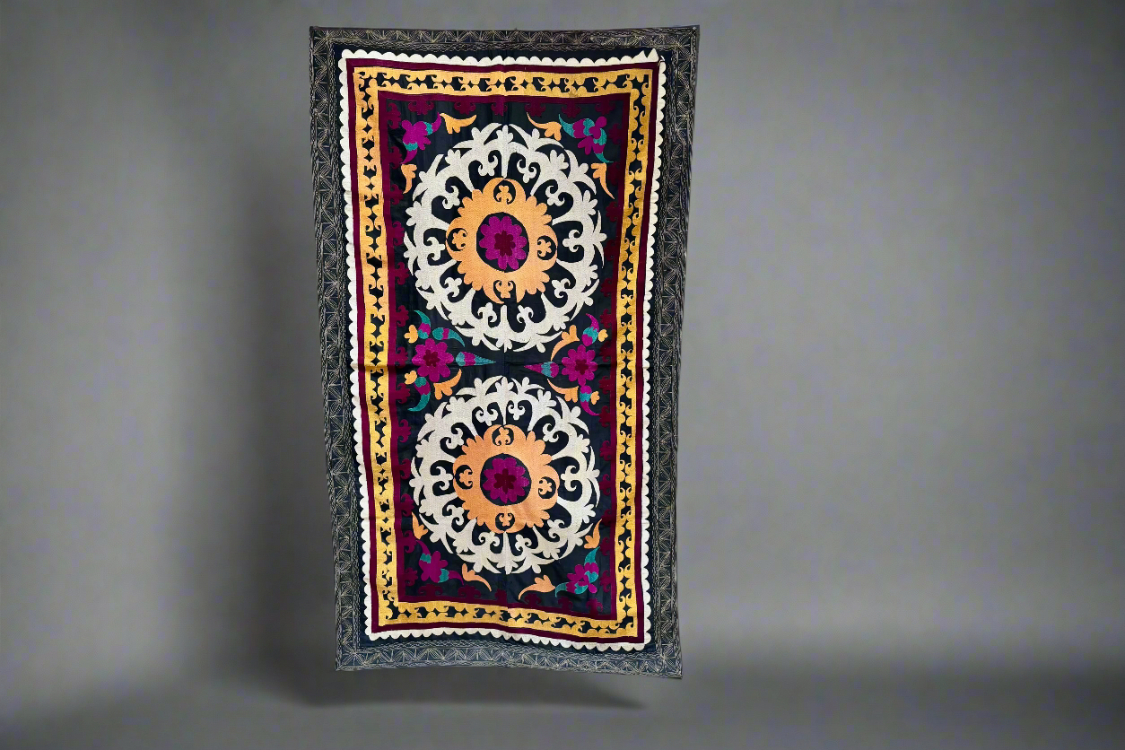 Embroidered Suzani on Quilted Ground