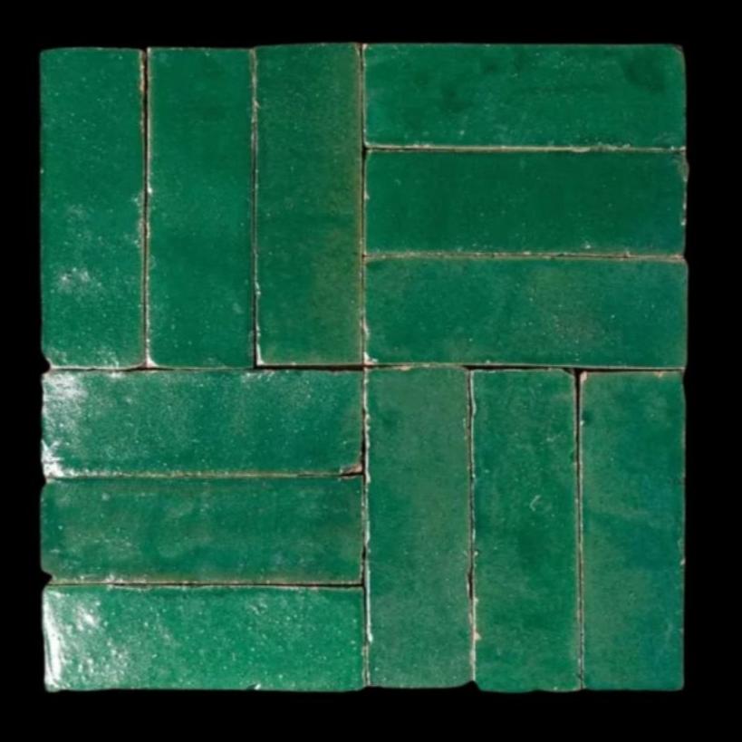 Reclaimed Vintage Green Moroccan Zelig Tiles