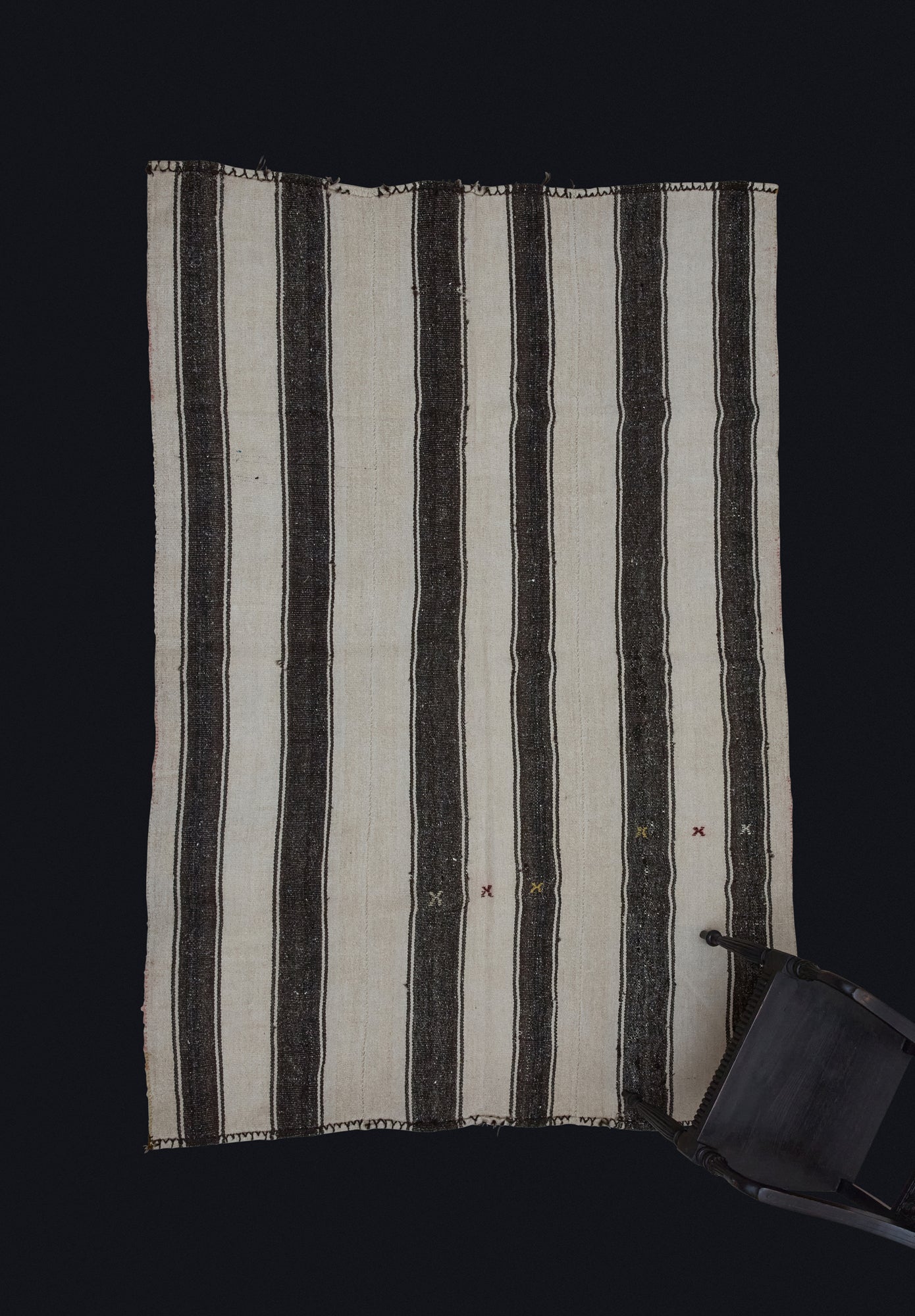 Hemp & Goat Hair Broad Striped Carpet from Northern Iran .................... (6' x 9')