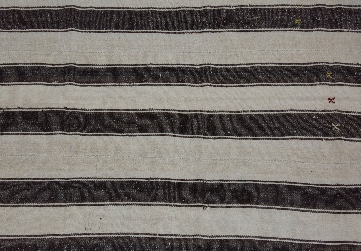 Hemp & Goat Hair Broad Striped Carpet from Northern Iran .................... (6' x 9')