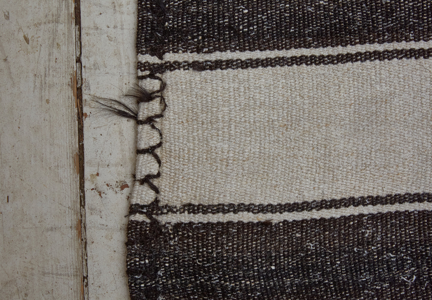 Hemp & Goat Hair Broad Striped Carpet from Northern Iran .................... (6' x 9')