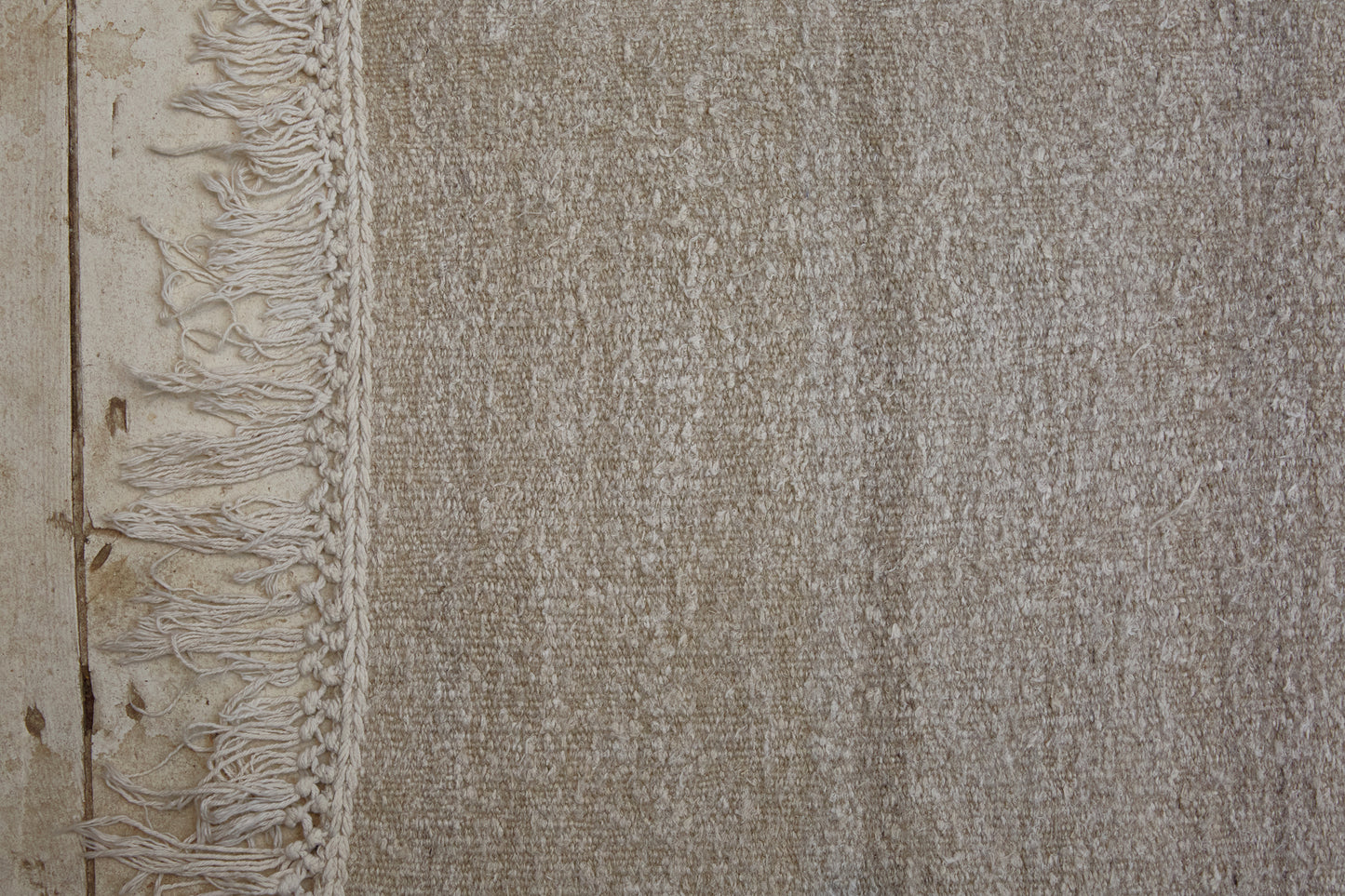 Large Broadly Woven All Natural Hemp Carpet with Nice Fringe................ (5' 5'' x 12' 8'')