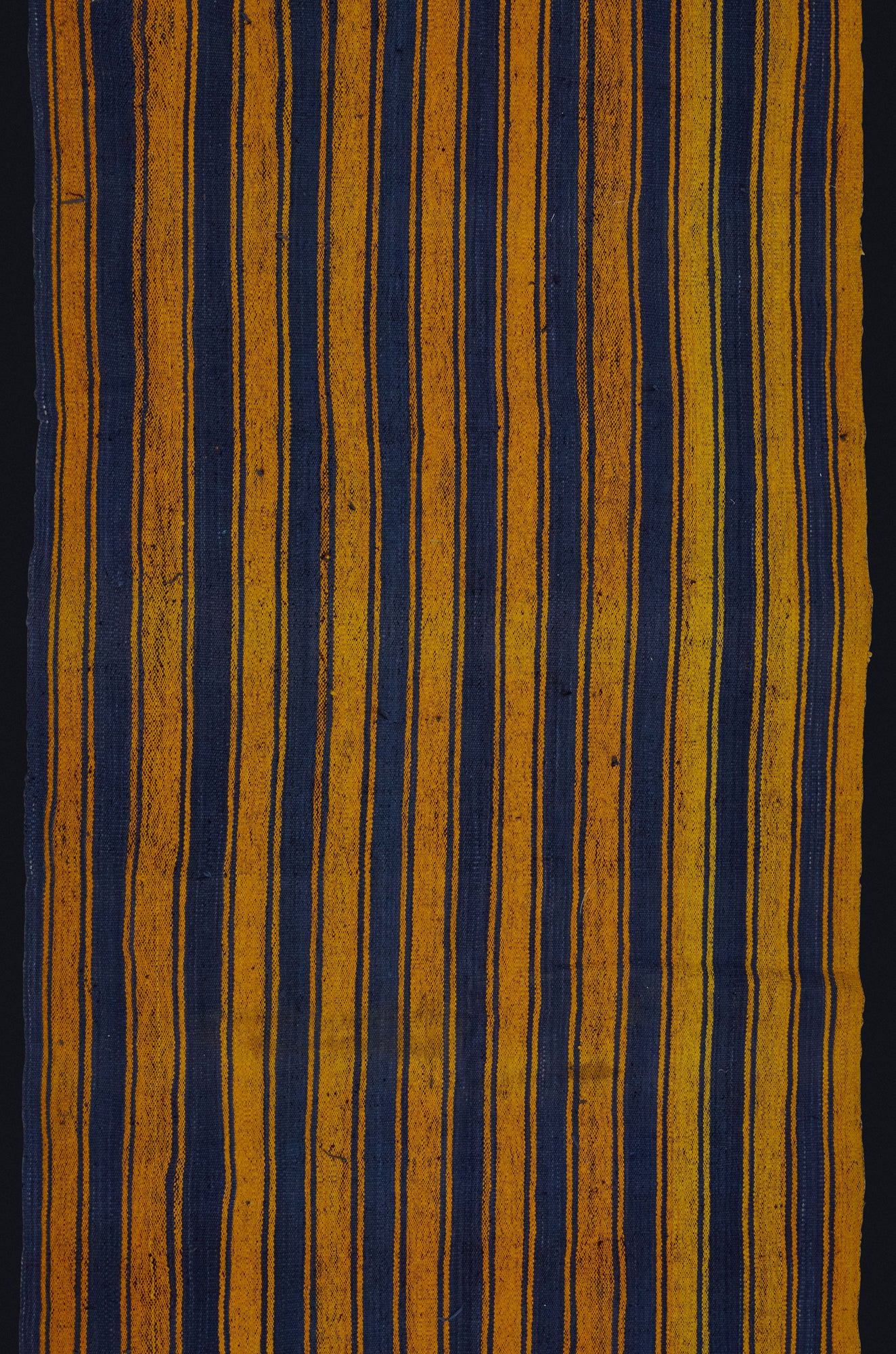 Saffron & Indigo Striped Hemp Runner from Iran ............... (3' 5'' x 17' 6'')