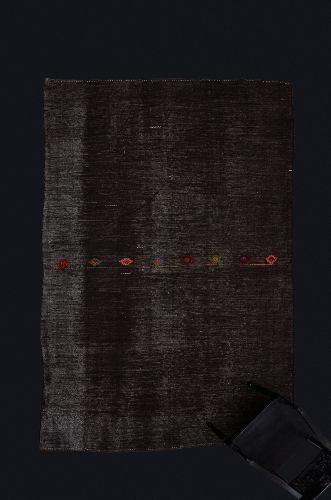 Large Bedouin Goat Hair Carpet with Central Diamond Pattern ............... (7' 5'' x 11' 5'')