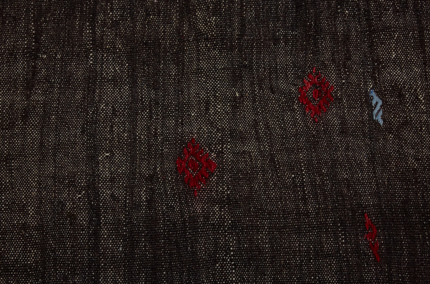Bedouin Goat Hair Carpet with Subtle Random Designs in Red & Blue & Cream ........... (7' x 10' 9'')